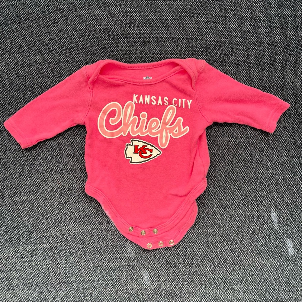 Kansas City Chiefs Pink Baby Onesie